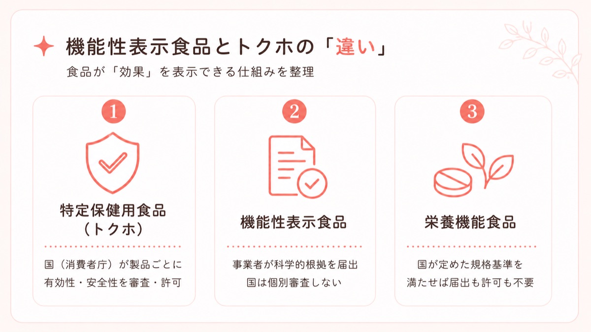 機能性表示食品とトクホの違いとは？食品が機能性を表示できる仕組み